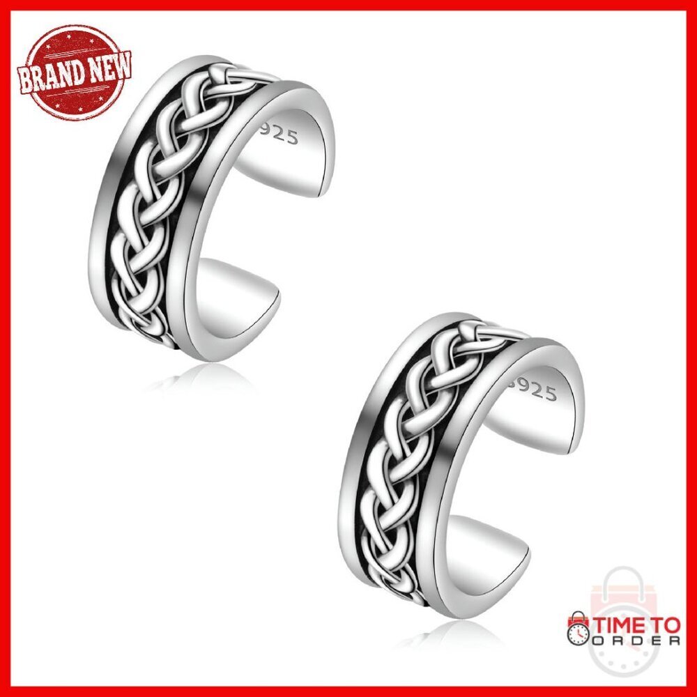 925 Sterling Silver Celtic Knot Ear Cuff Non Piercing Adjustable